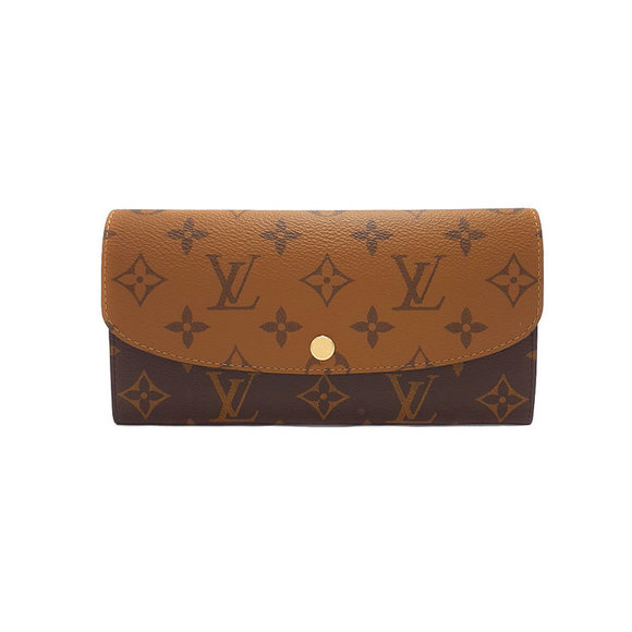 Louis Vuitton Long Bifold Reverse Monogram Wallet Emily Portefeuille - Picture 1 of 5